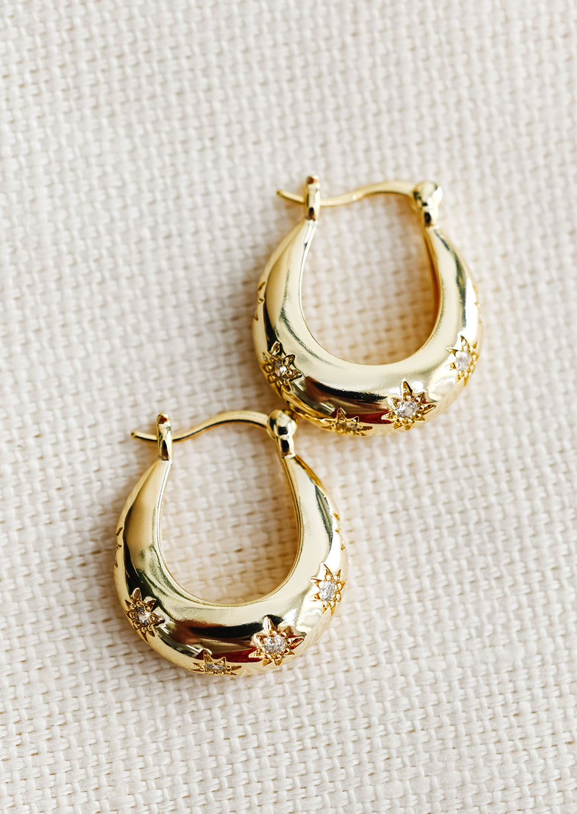 Star Studded Chunky Hoop Earrings