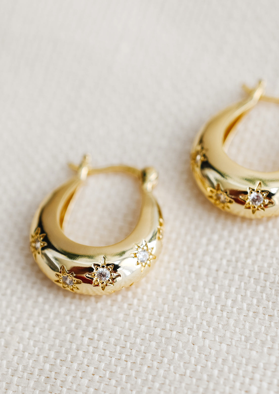 Star Studded Chunky Hoop Earrings