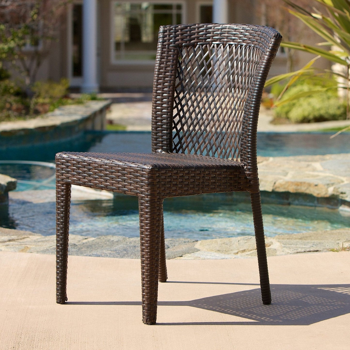 Stellar Outdoor Dining Chair with Rattan Cover, Set of 4
