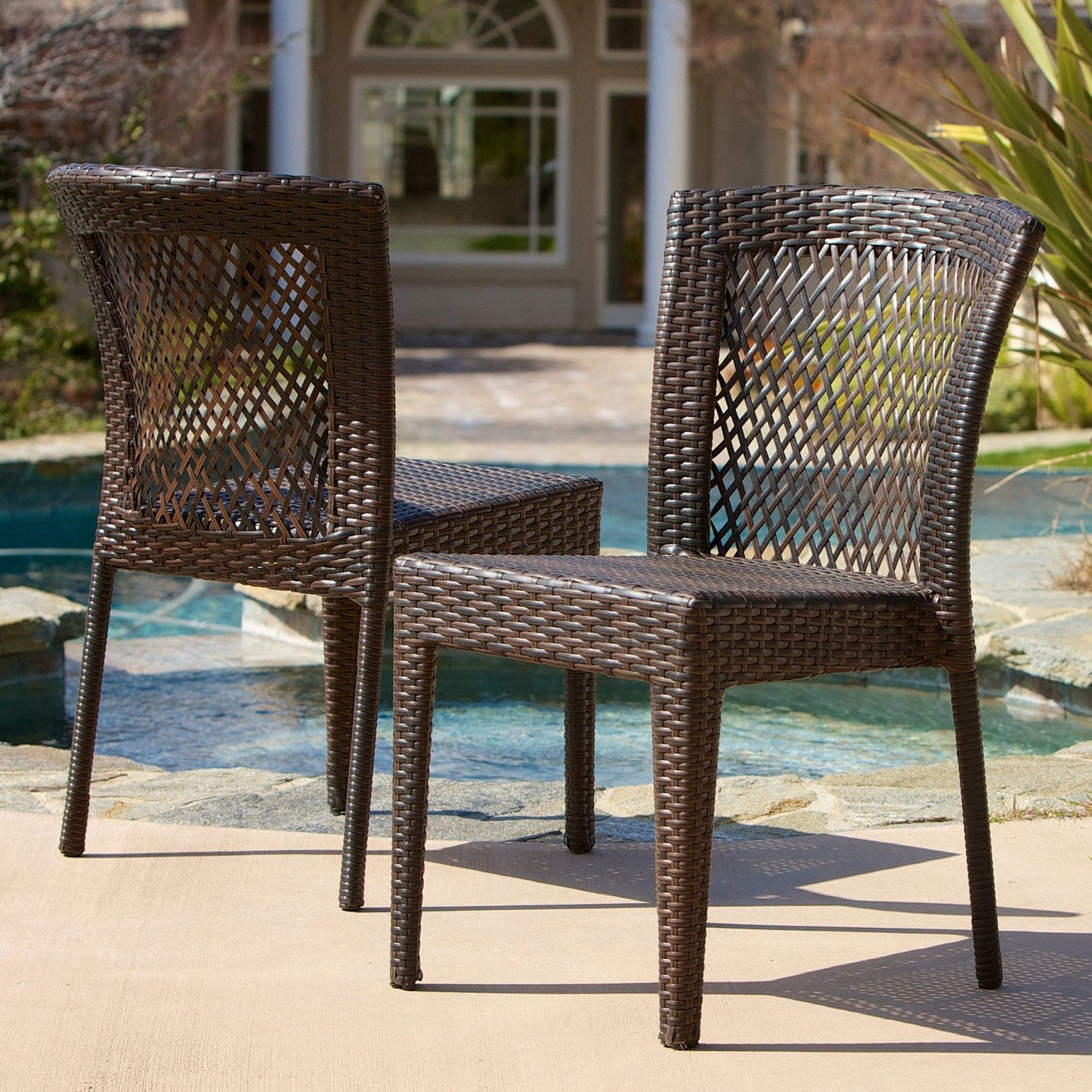 Stellar Outdoor Dining Chair with Rattan Cover, Set of 4