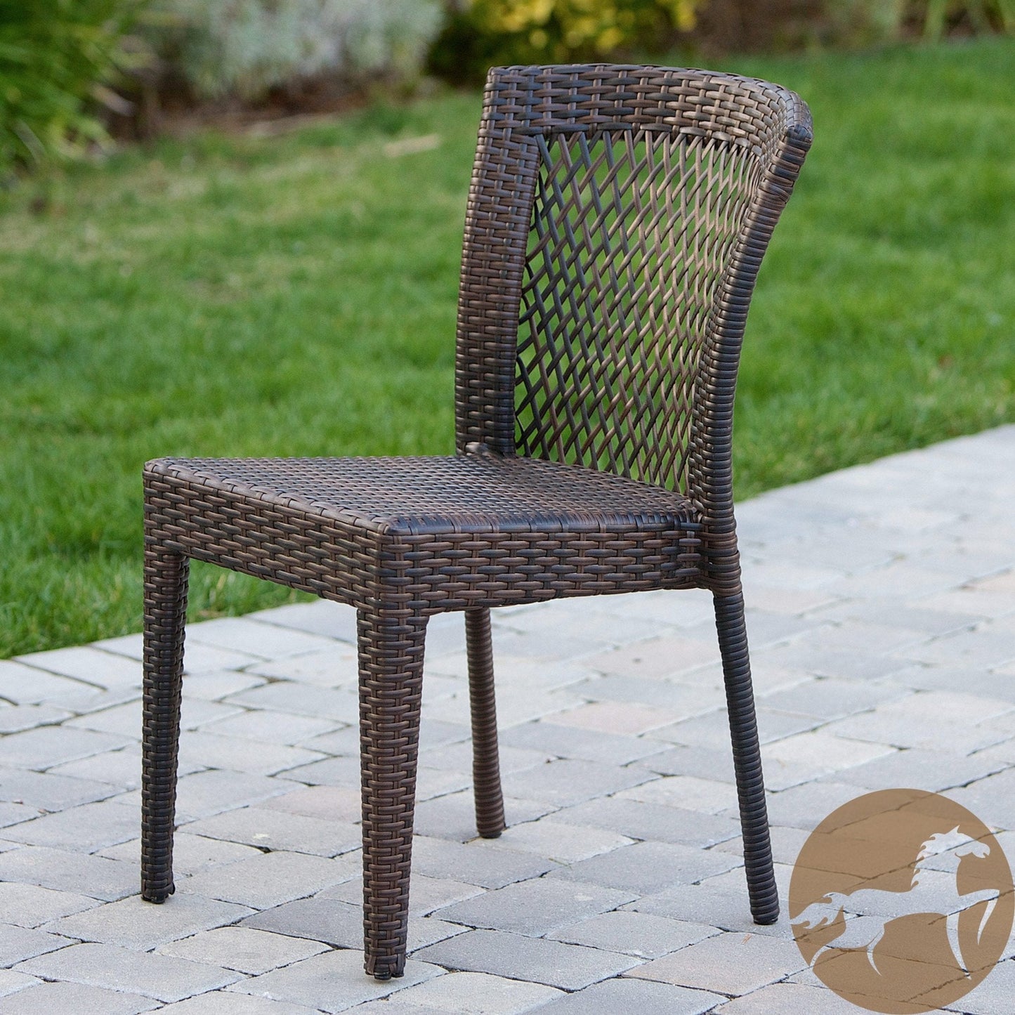 Stellar Outdoor Dining Chair with Rattan Cover, Set of 4