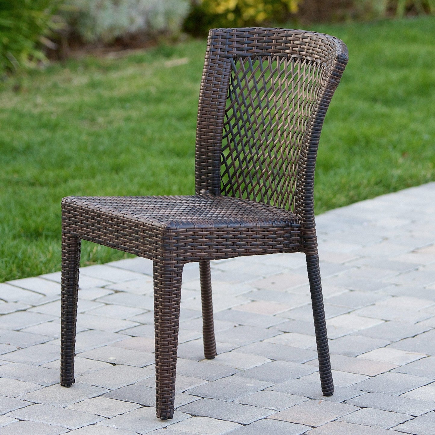 Stellar Outdoor Dining Chair with Rattan Cover, Set of 4