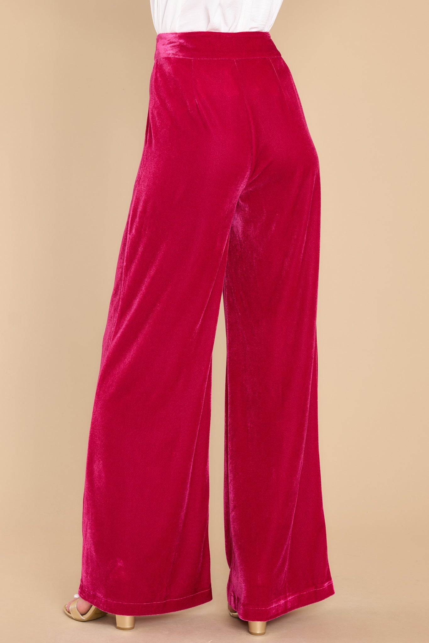 Still Bejeweled Hot Pink Velvet Pants