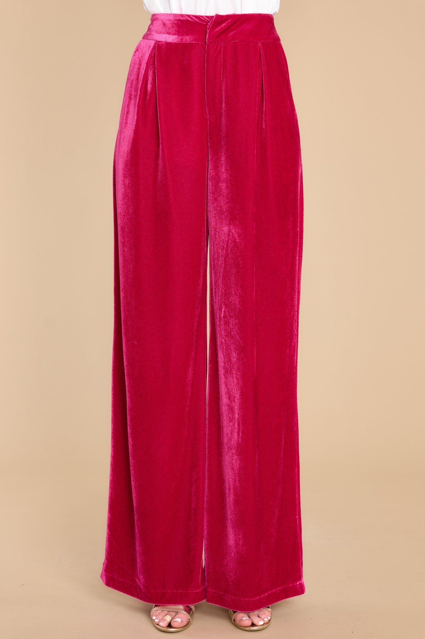 Still Bejeweled Hot Pink Velvet Pants