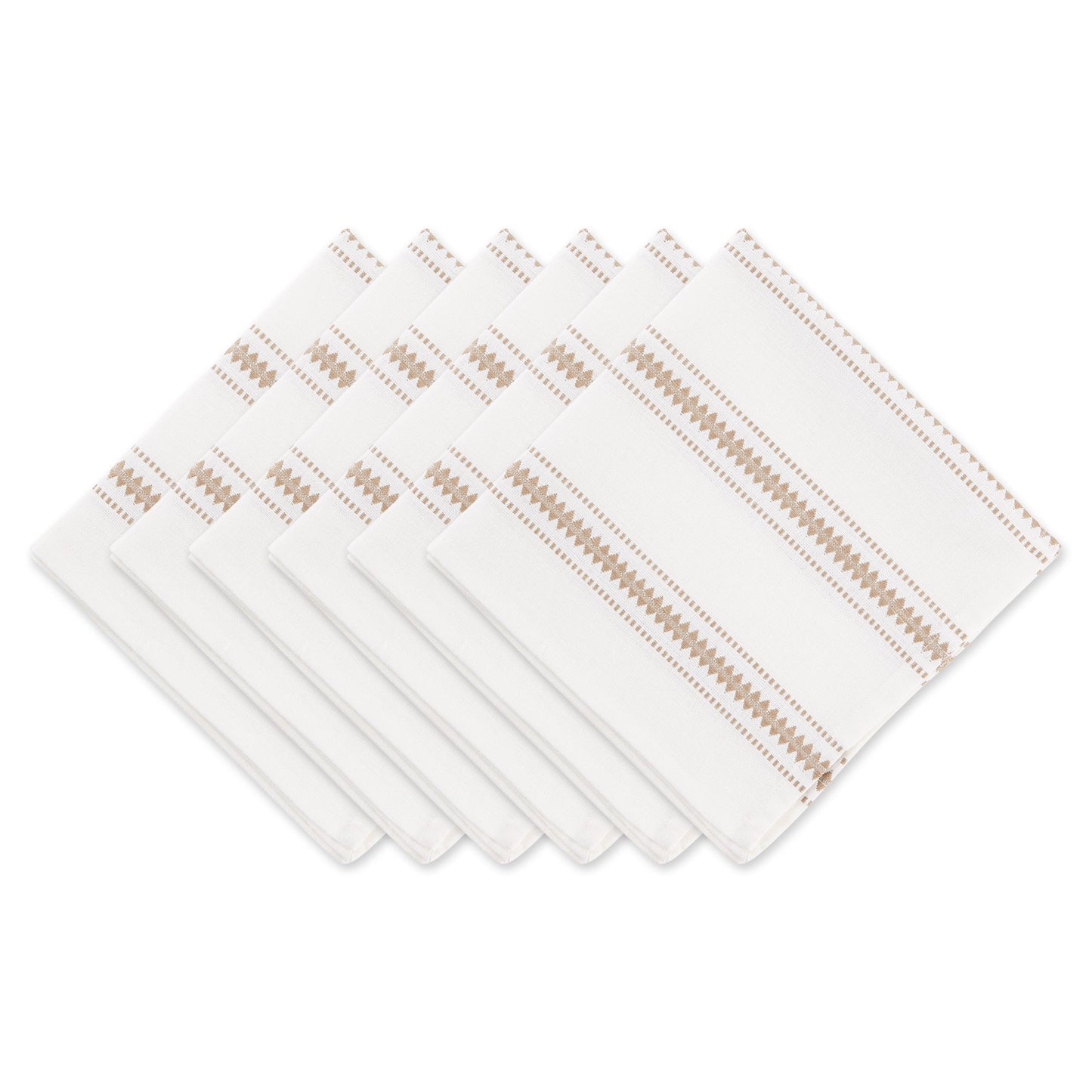 Stone Zig Dobby Stripe Napkins, Set Of 6