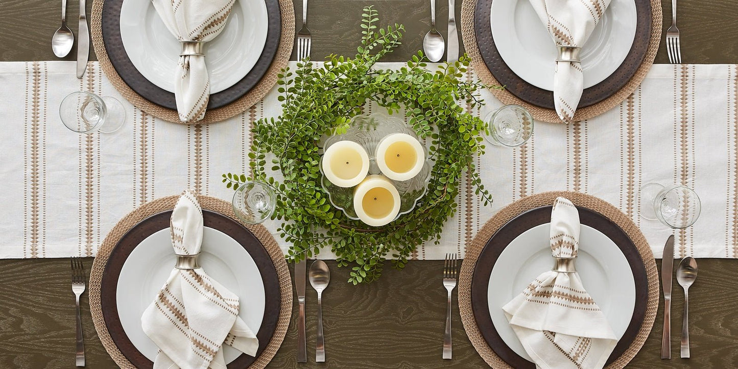 Stone Zig Dobby Stripe Napkins, Set Of 6