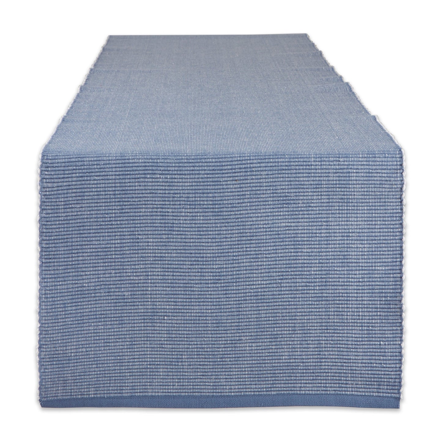Stonewash Blue & White 2-Tone Ribbed 13"X72" Table Runner