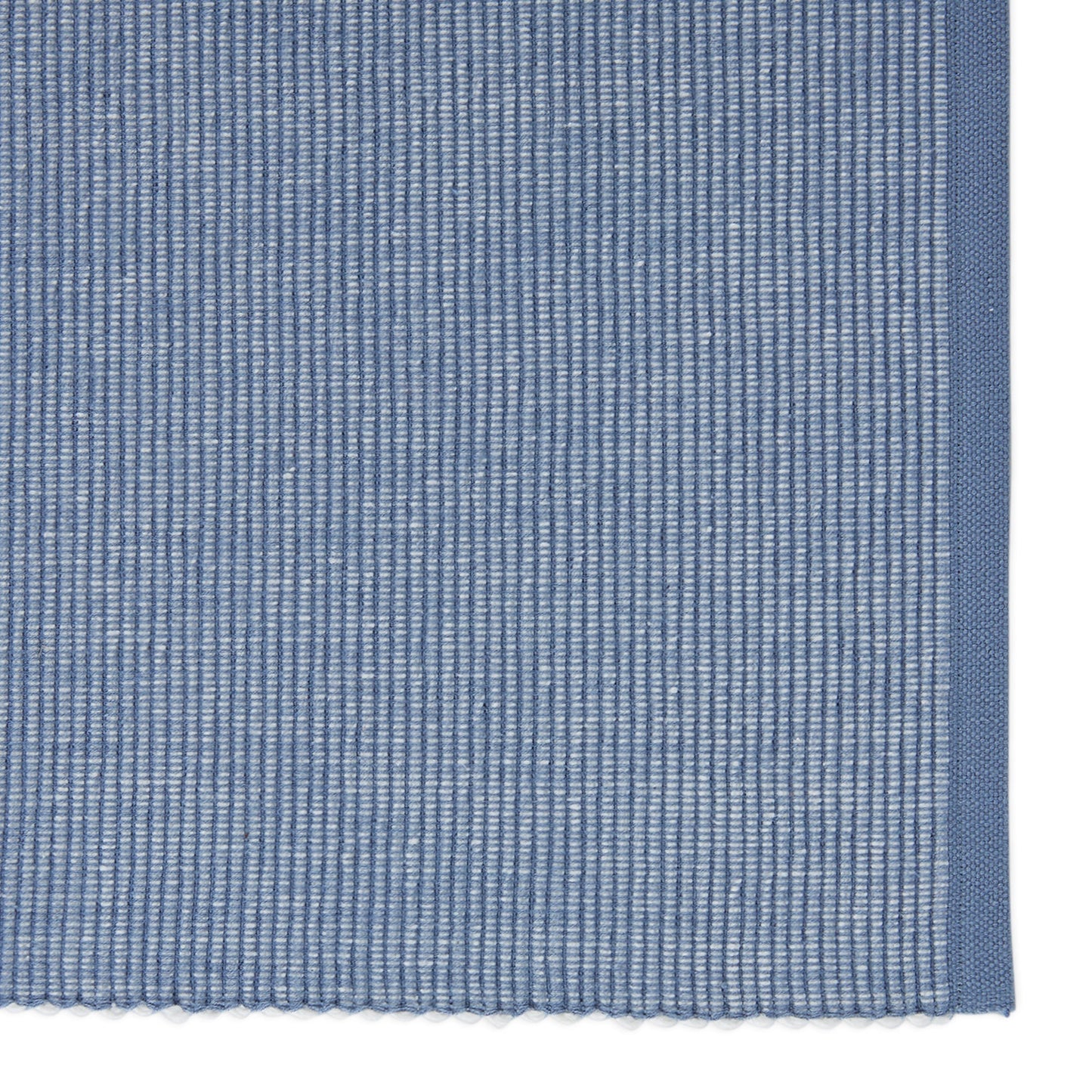 Stonewash Blue/White 2-Tone Ribbed Placemats, Set Of 6