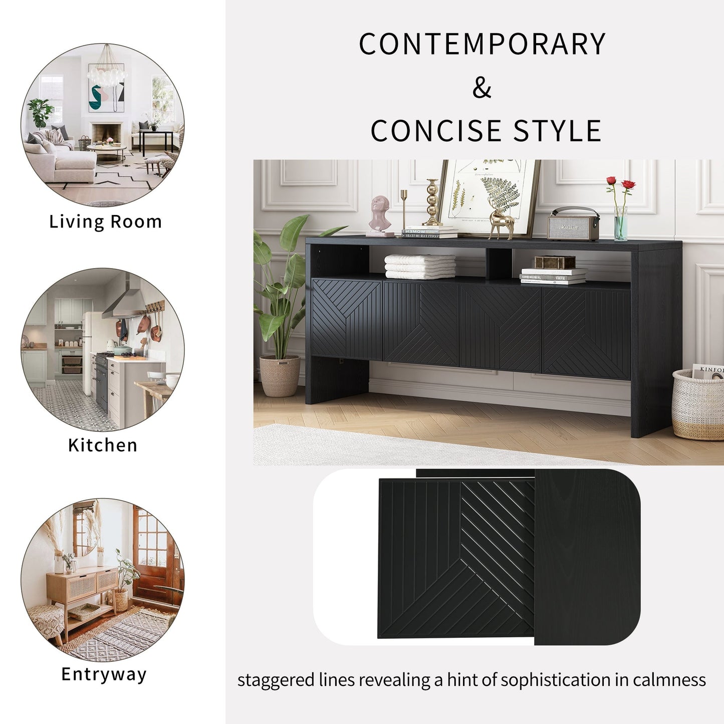 Storage Cabinet with Double-Storey Tabletop and Ample Storage Space