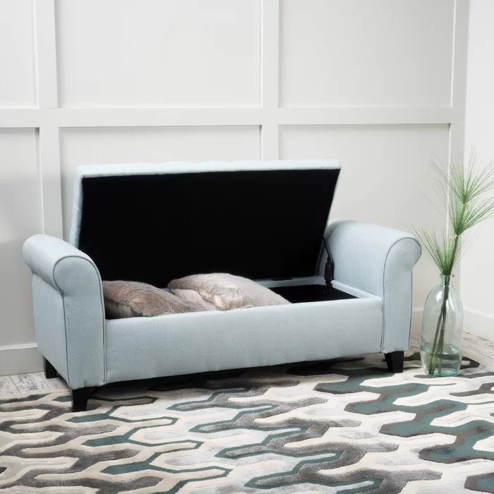 Storage Ottoman with Rolled Arms