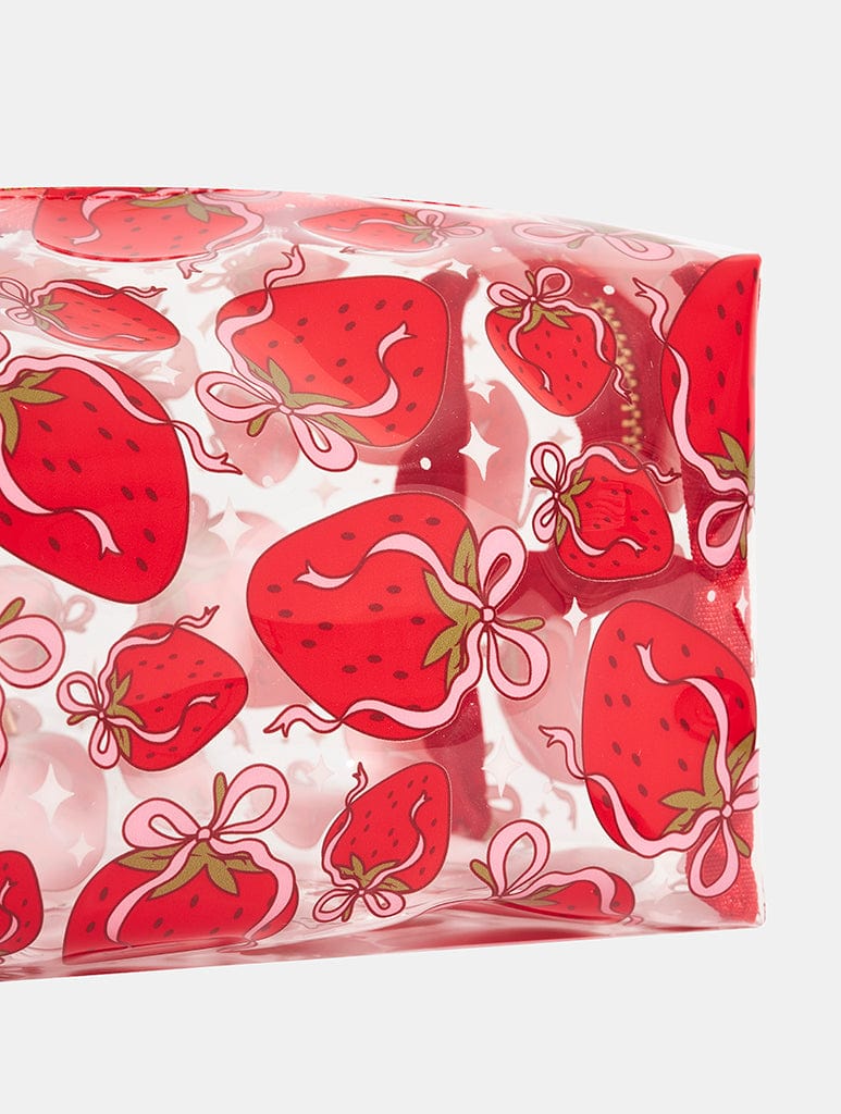 Strawberry Bow Make Up Bag