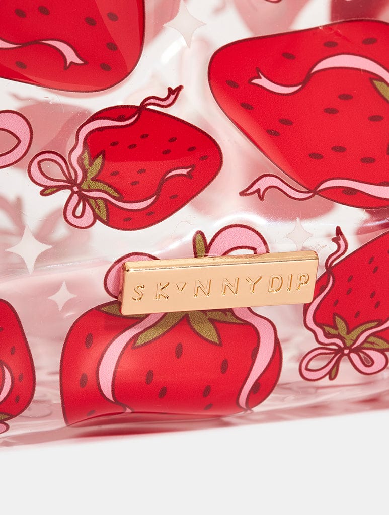 Strawberry Bow Make Up Bag