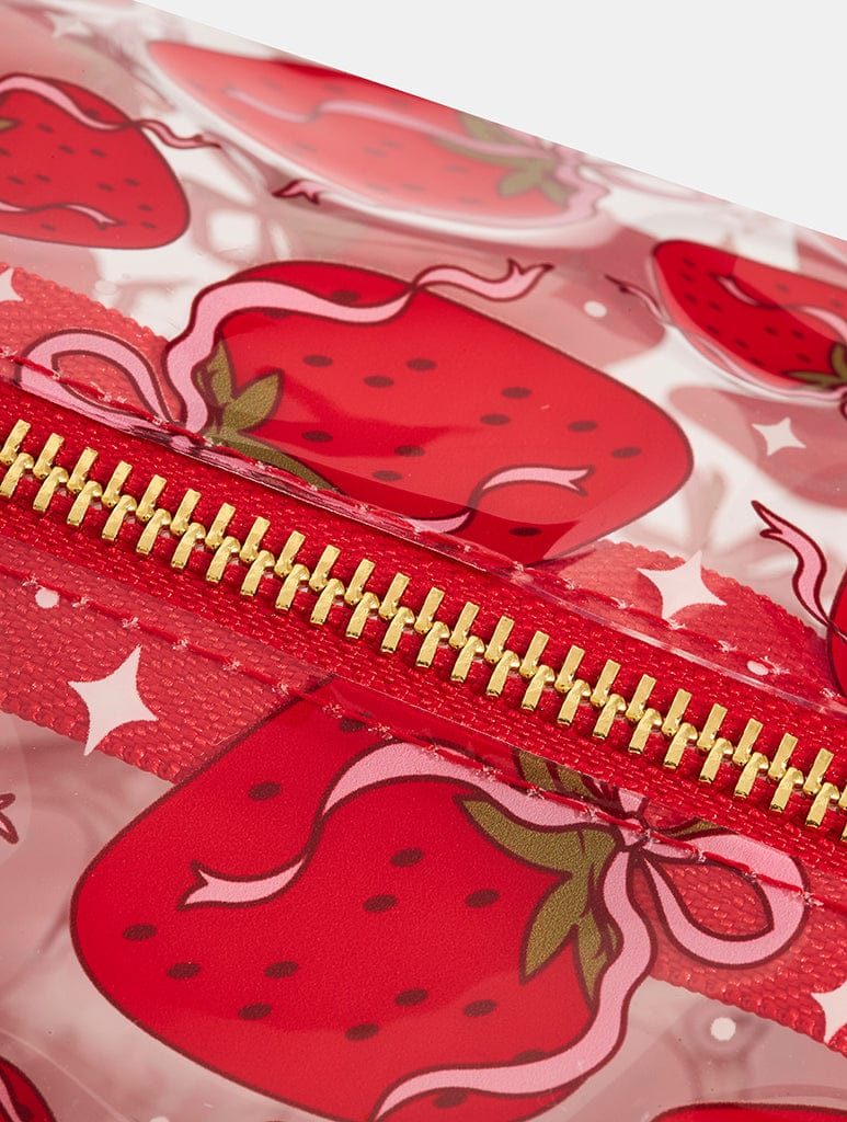 Strawberry Bow Make Up Bag