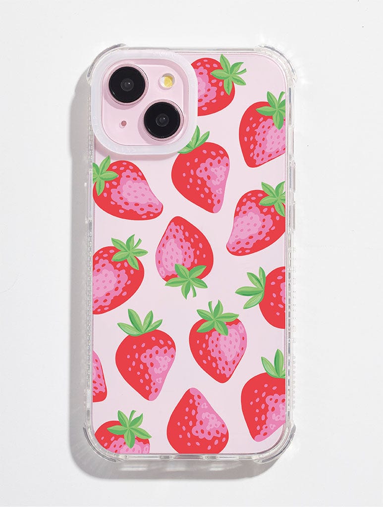 Strawberry Repeat Print Shock iPhone Case