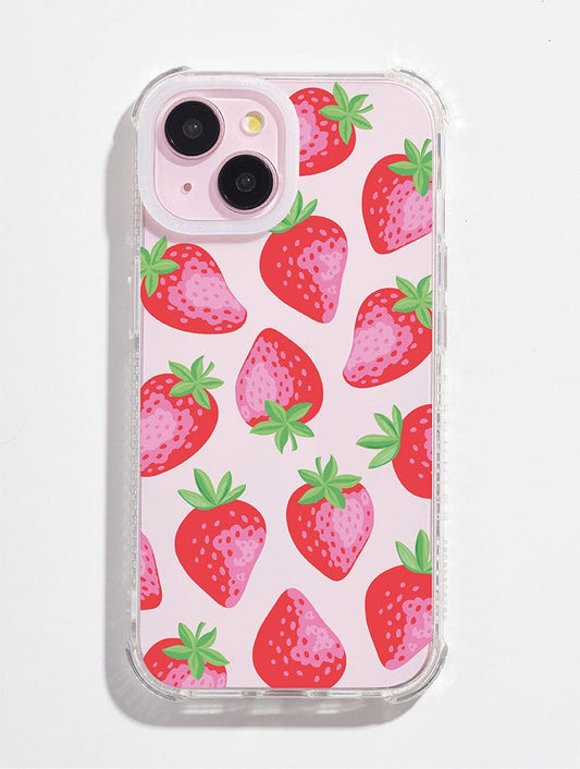 Strawberry Repeat Print Shock iPhone Case