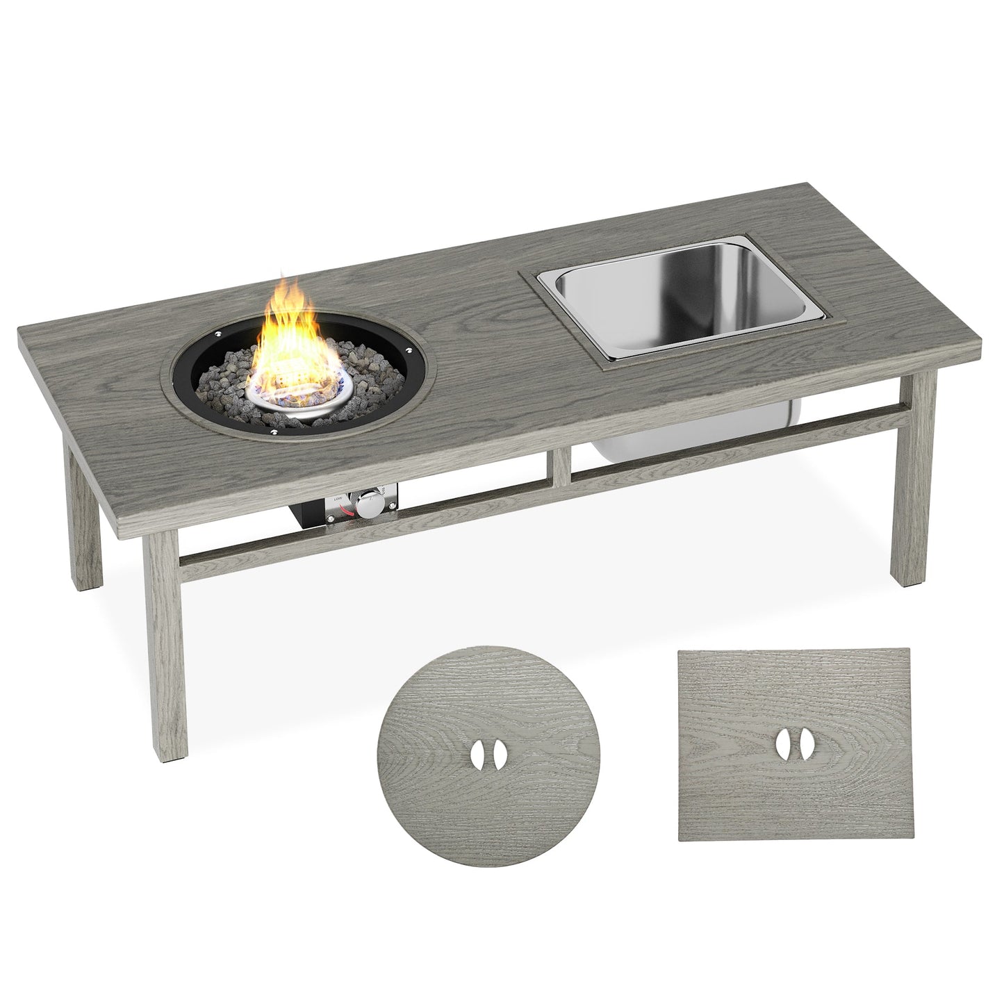 Strickland Coffee Table with Ice Bucket and Fire Pit
