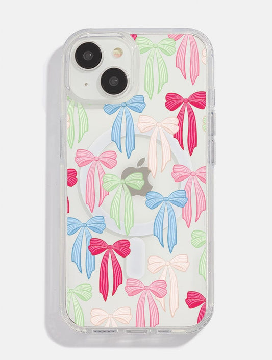 Striped Christmas Bows MagSafe iPhone Case
