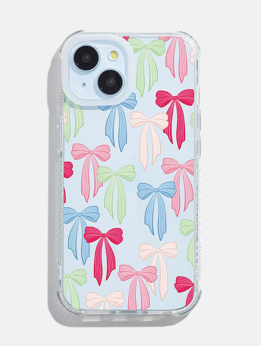 Striped Christmas Bows Shock iPhone Case