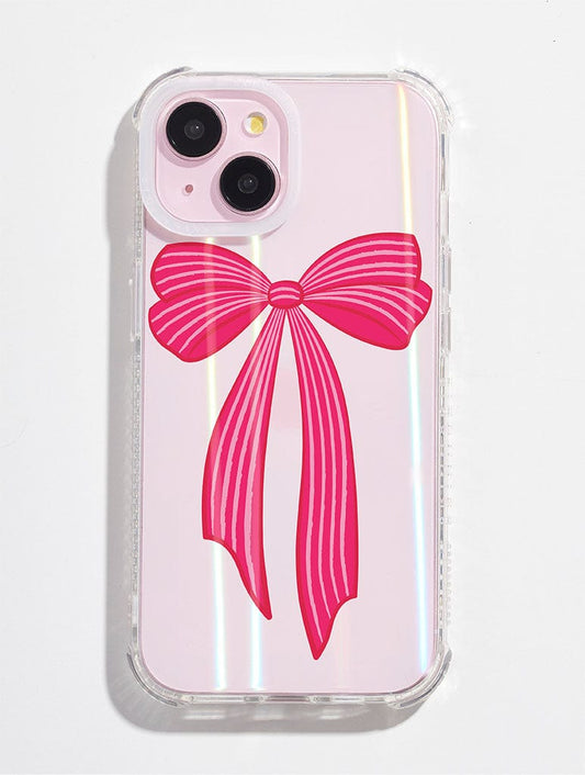 Striped Christmas Single Bow Shock iPhone Case