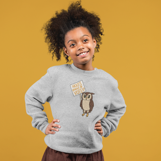 Hoo's Ready To Vote Kids Crewneck sweatshirt
