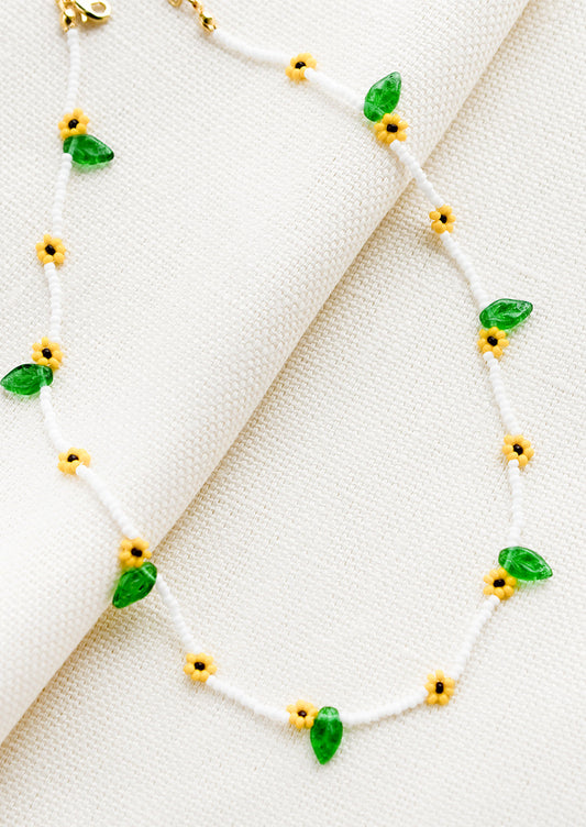 Sunflower Beaded Necklace