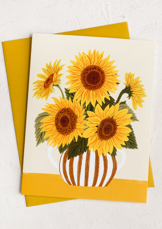 Vase of Sunflowers Blank Card
