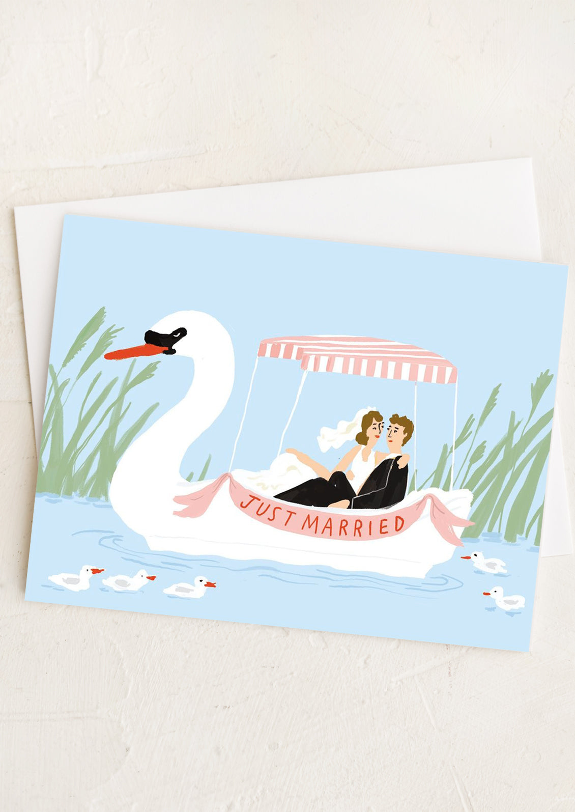 Swan Boat Wedding Card