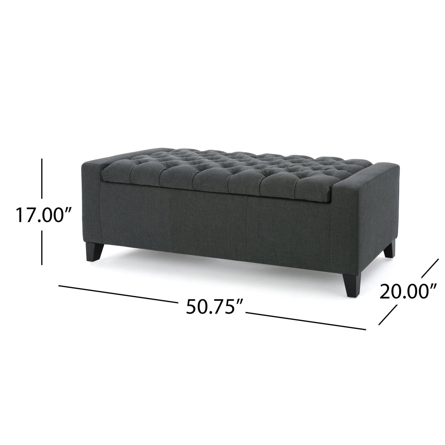 Synchronize Upholstered Storage Bench with Button Tufted Diamond Stitch