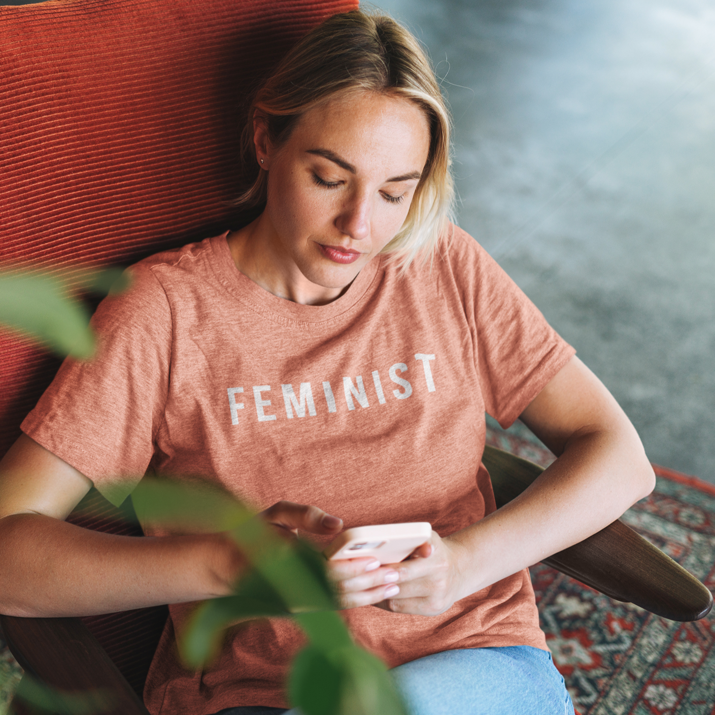 Coral Feminist Unisex Tee