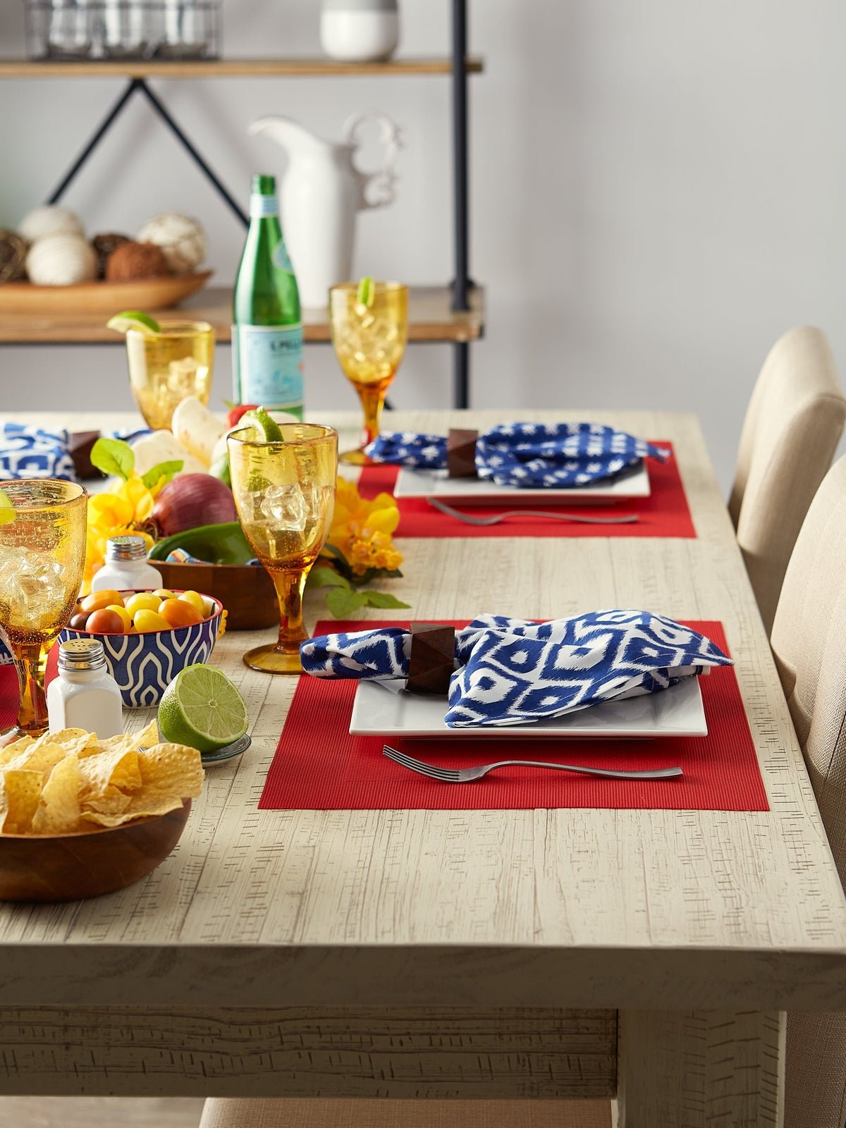 Tango Red Double Frame Placemats, Set Of 6