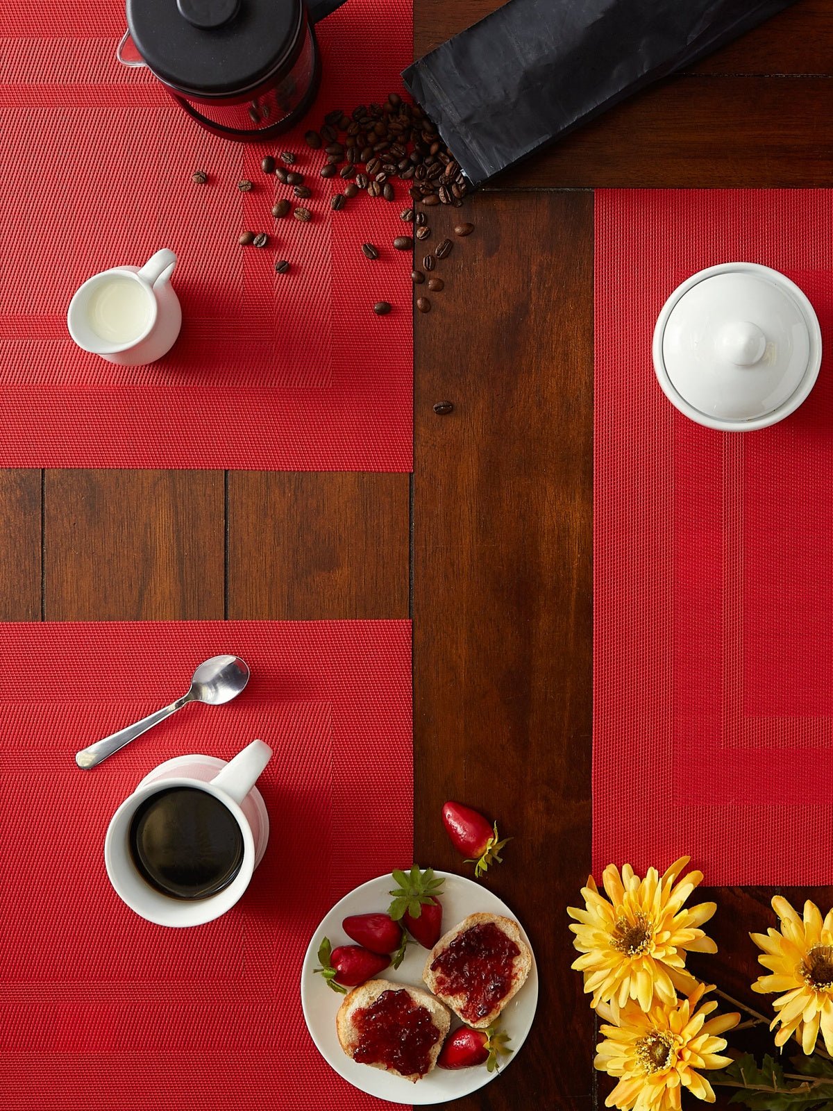 Tango Red Double Frame Placemats, Set Of 6