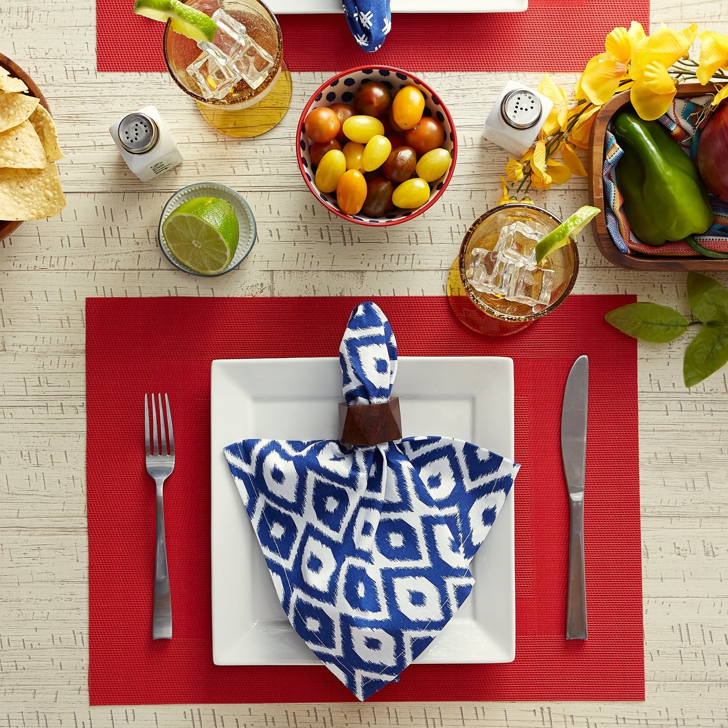 Tango Red Double Frame Placemats, Set Of 6