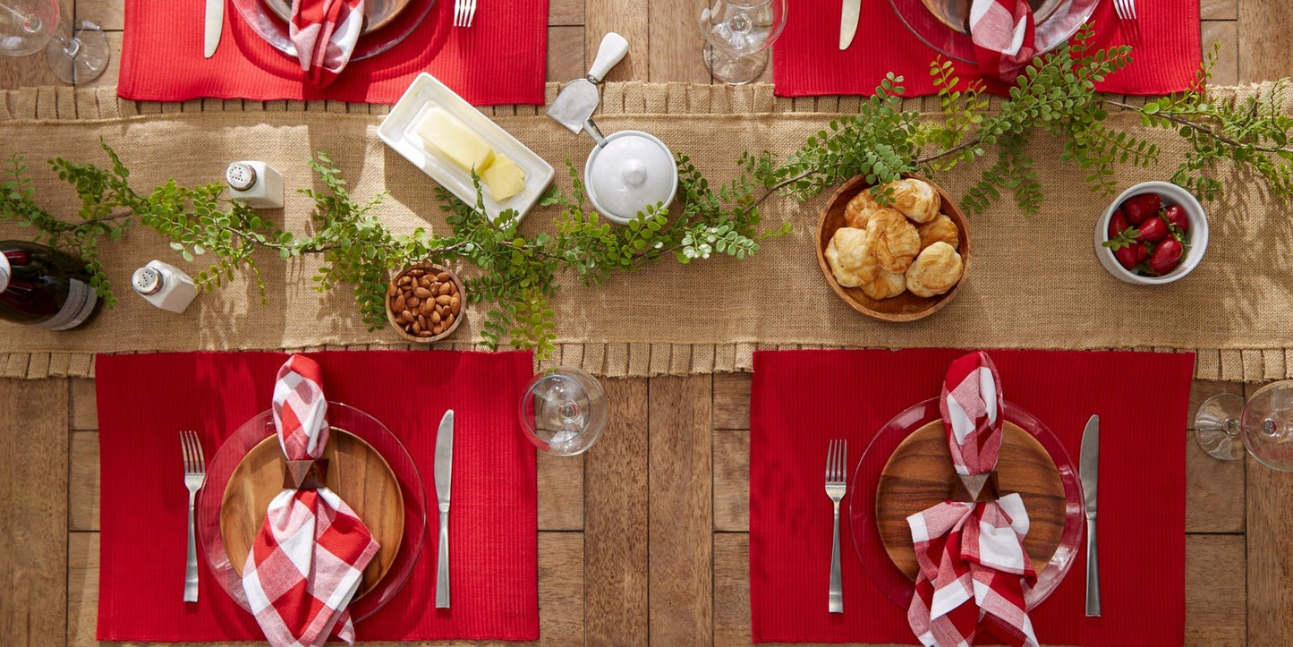 Tango Red Ribbed Placemats, Set Of 6