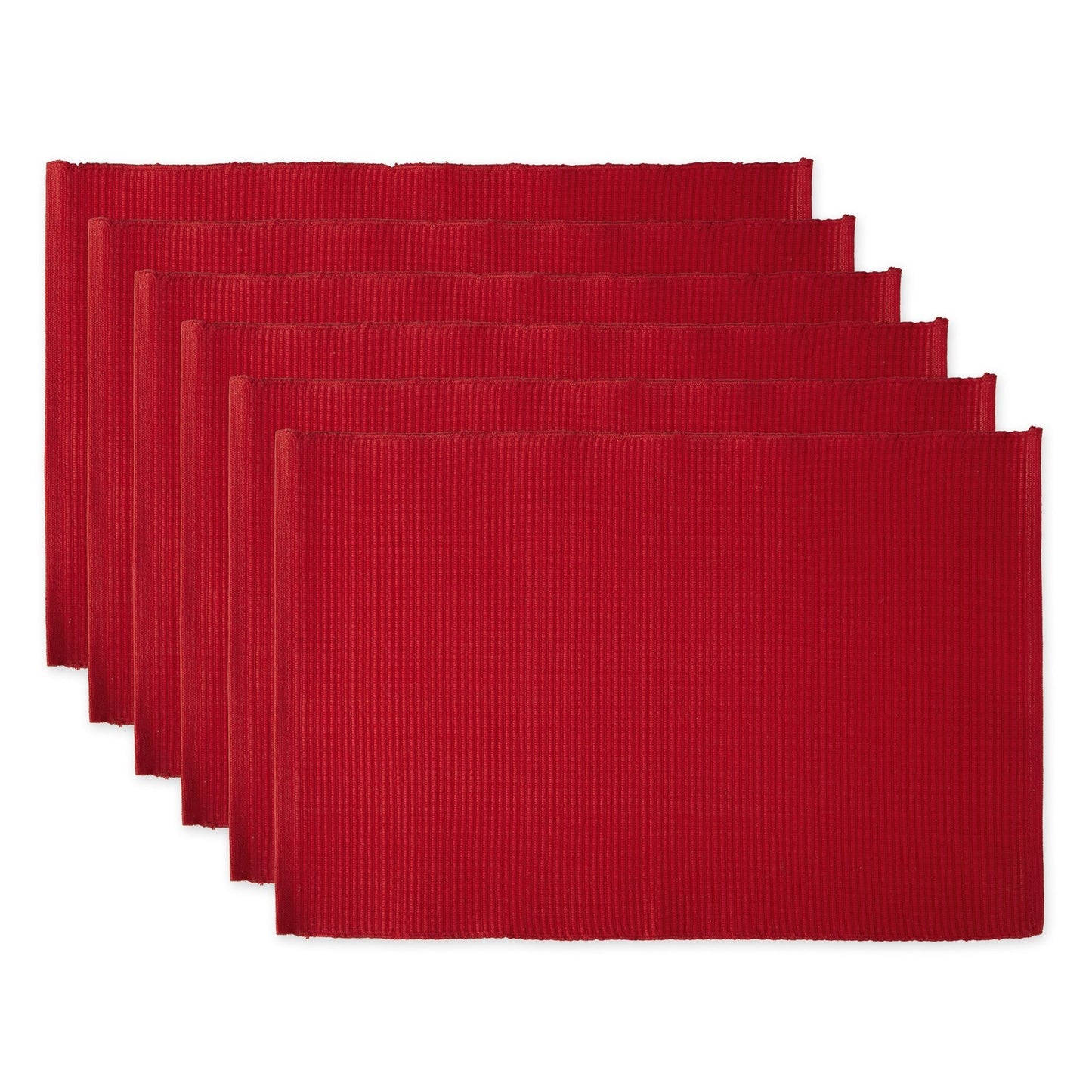 Tango Red Ribbed Placemats, Set Of 6