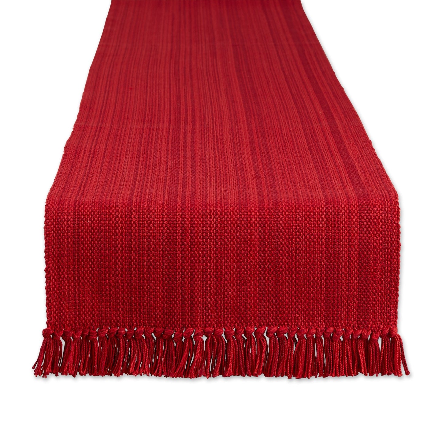 Tango Red Variegated Fringe 13"X108" Table Runner