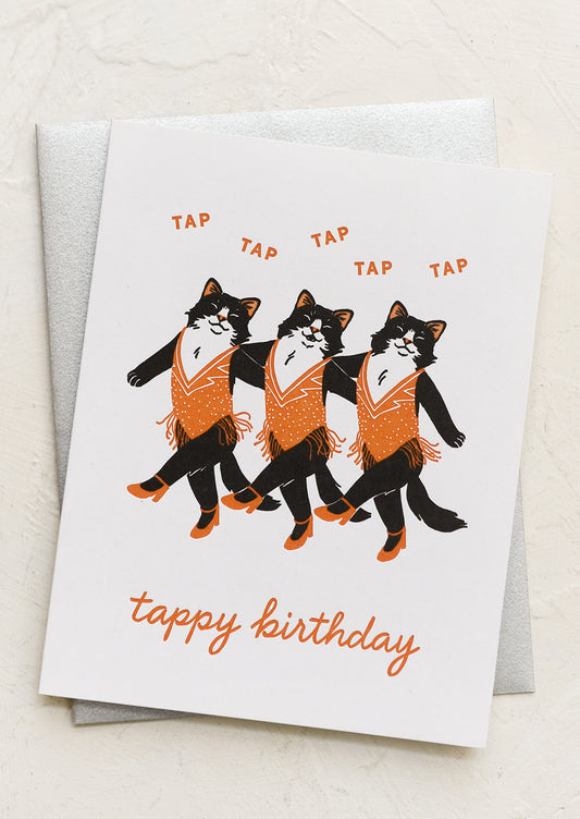 Cat Tap Dancers Birthday Card