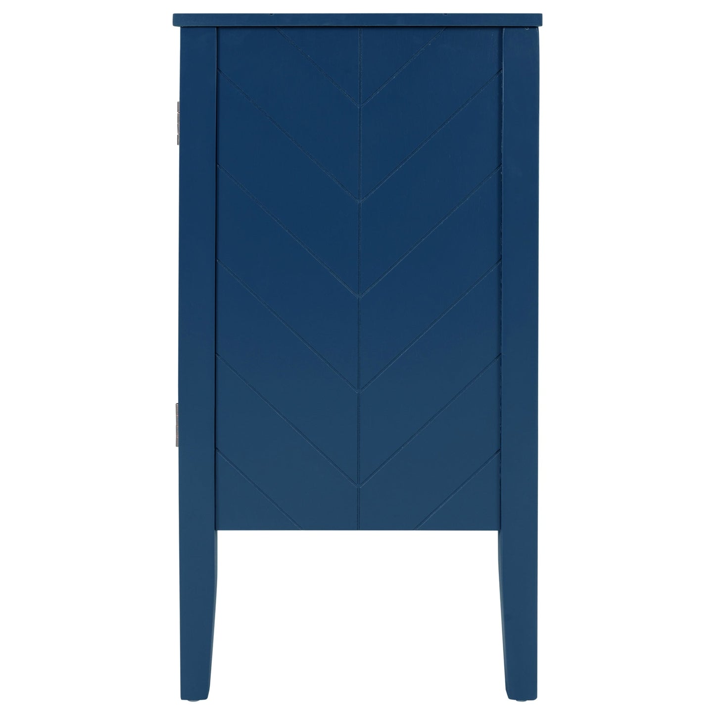 Tatum Navy Blue 3 Door Wood Storage Cabinet with Adjustable Shelf