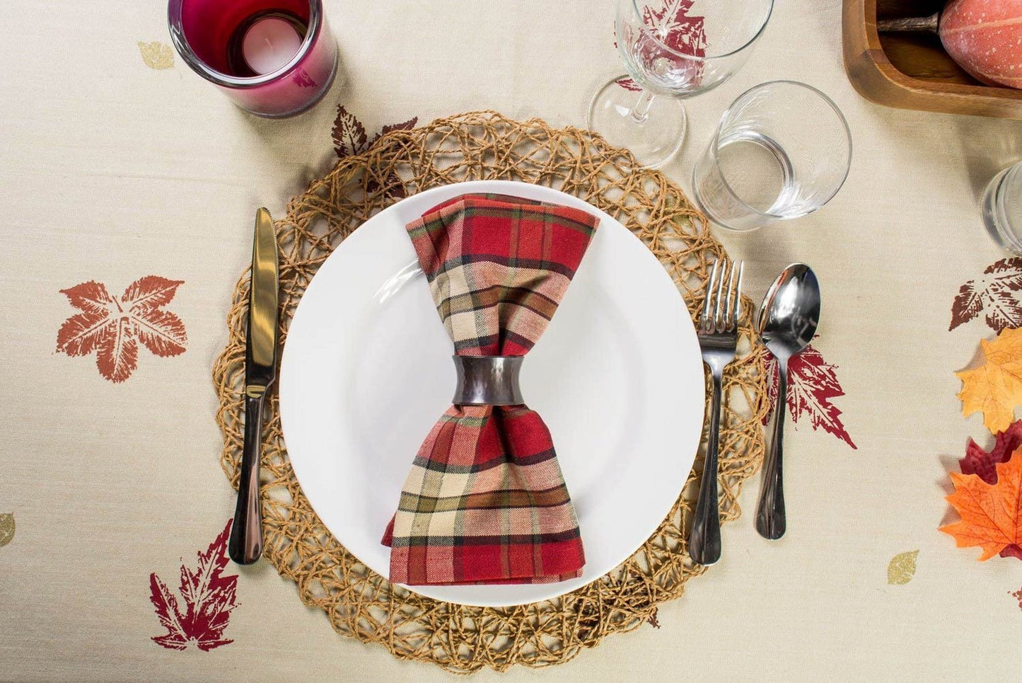 Taupe Woven Paper Round Placemats, Set Of 6