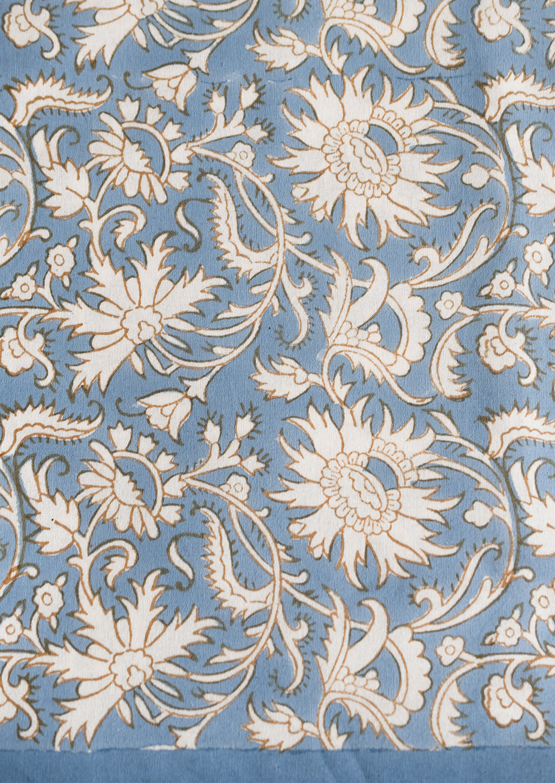 Block Print Floral Tablecloth