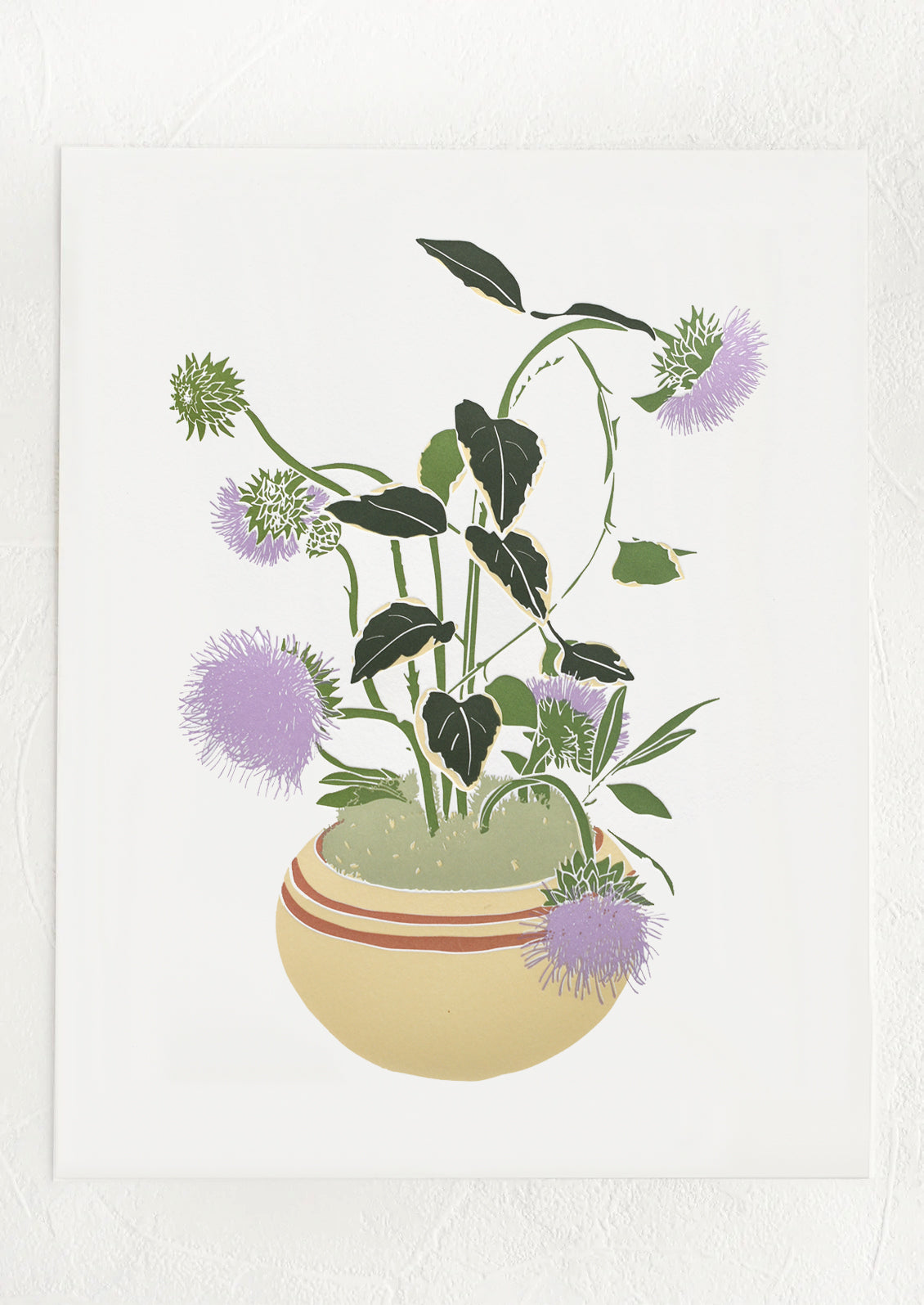 Thistle Arrangement Letterpress Print