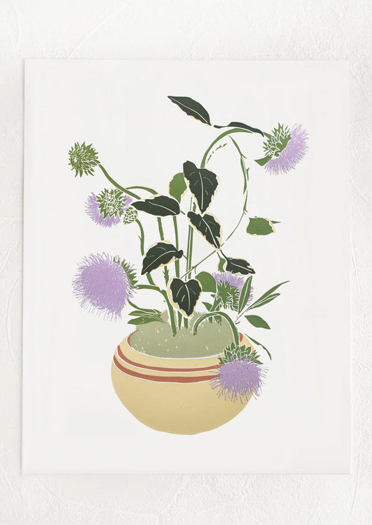Thistle Arrangement Letterpress Print