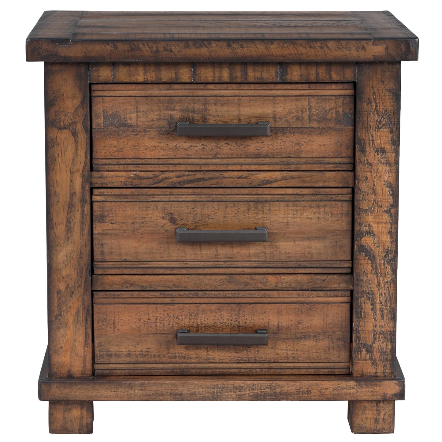 Three Drawer Reclaimed Solid Wood Farmhouse Nightstand