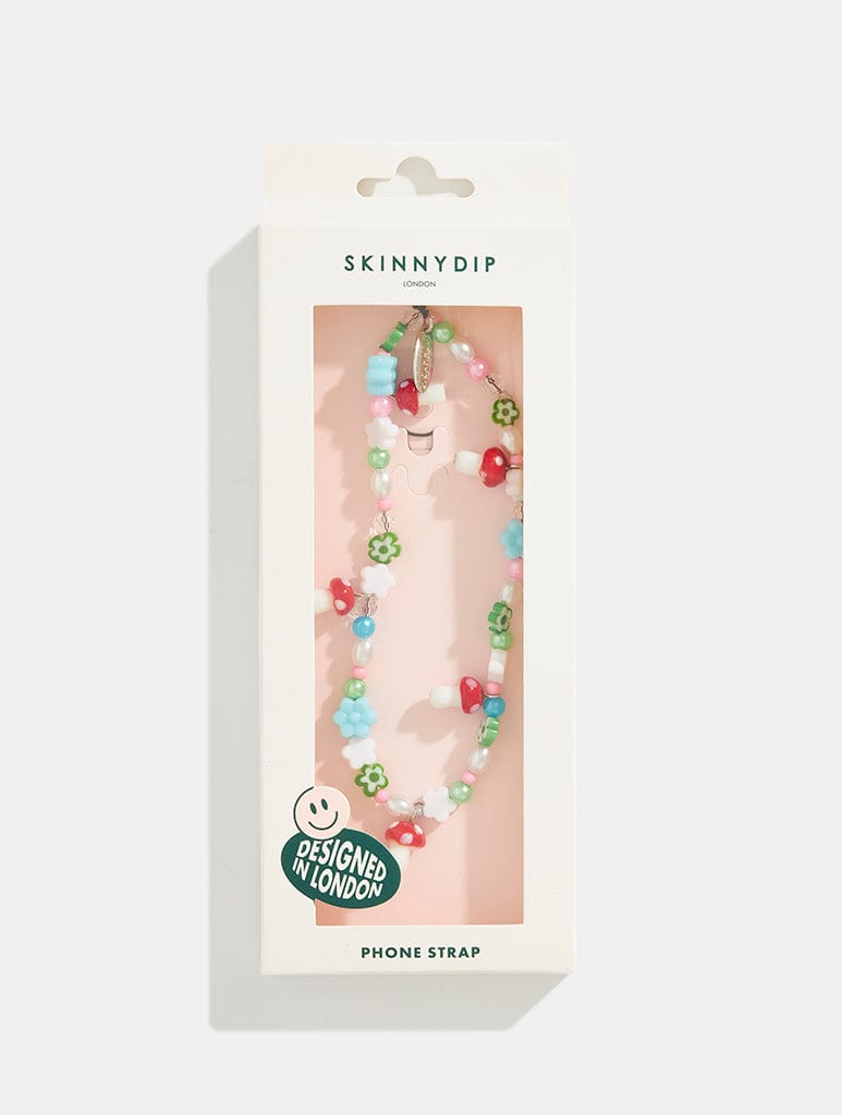 Toadstool Beaded Phone Strap