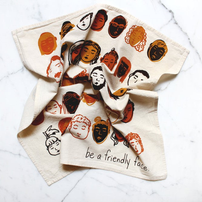 Be A Friendly Face Tea Towel