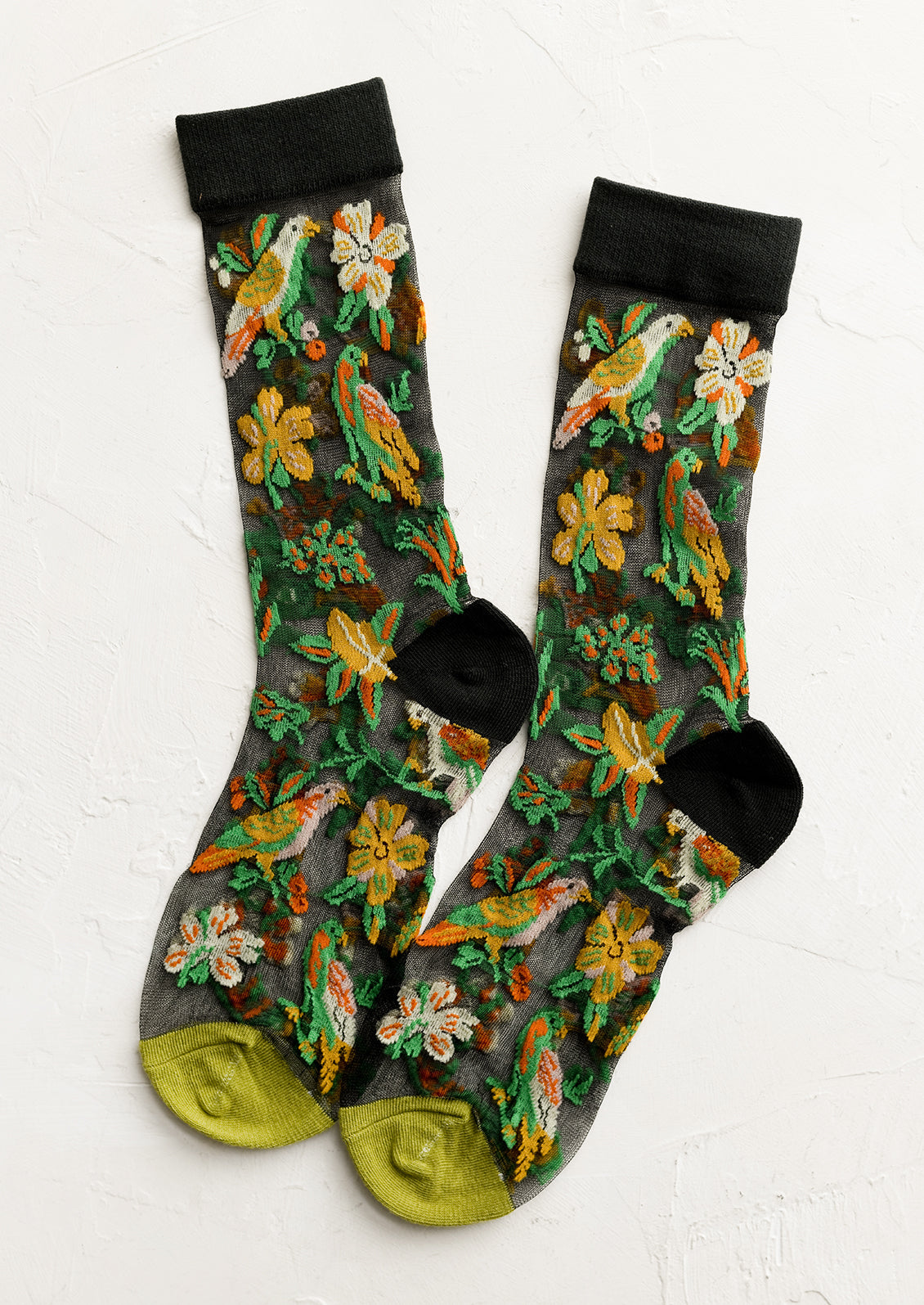 Tropical Parrot Sheer Socks