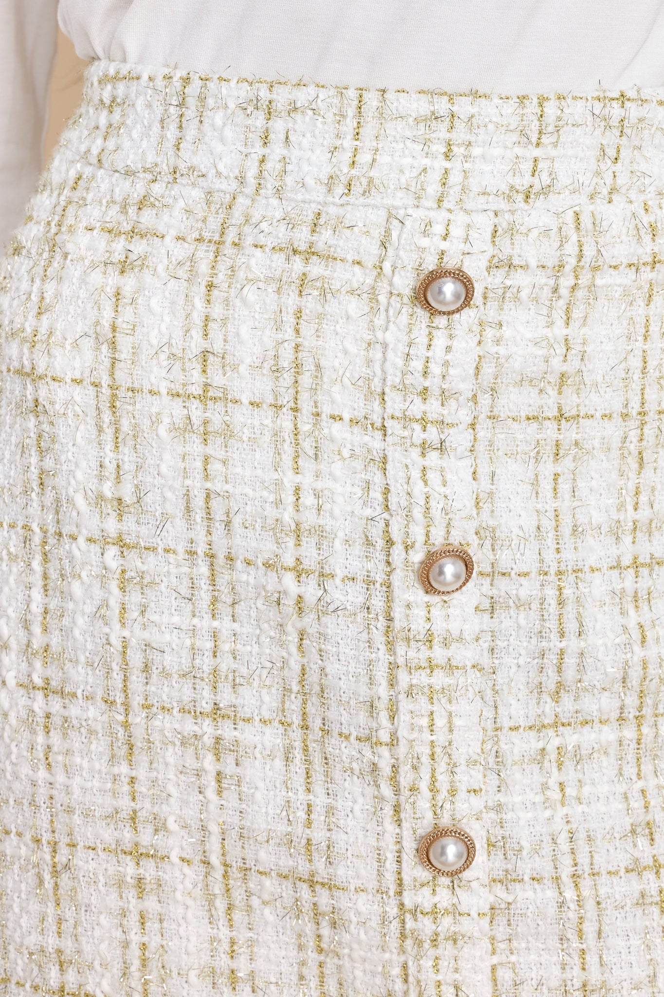 True Potential White Tweed Skirt