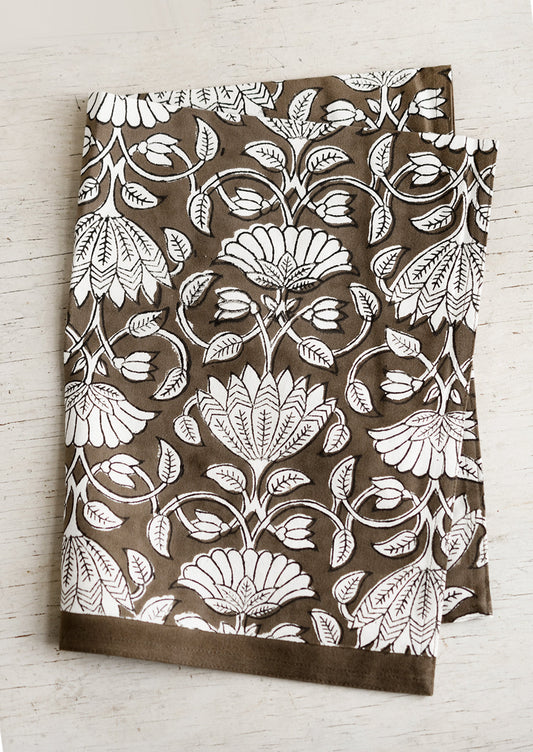 Lotus Print Tea Towel