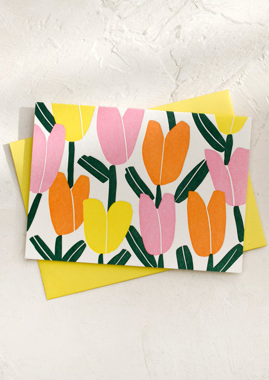 Paper Cut Tulips Blank Card Set