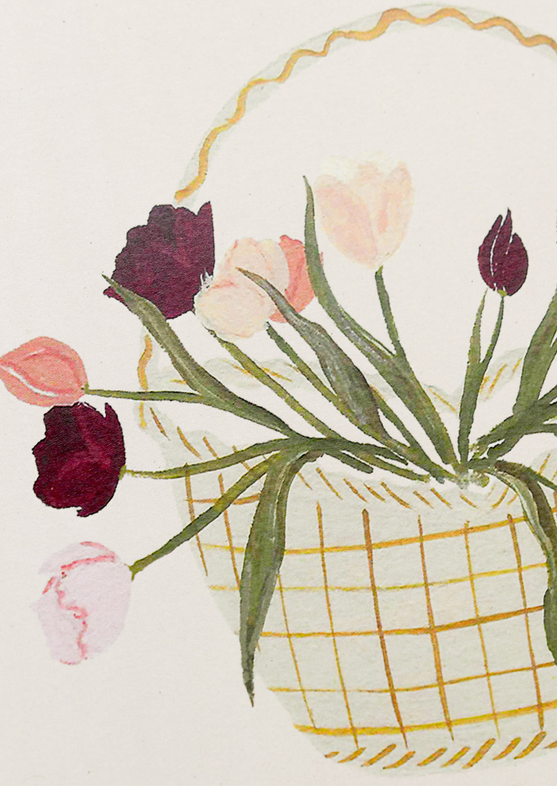 Basket Of Tulips Print