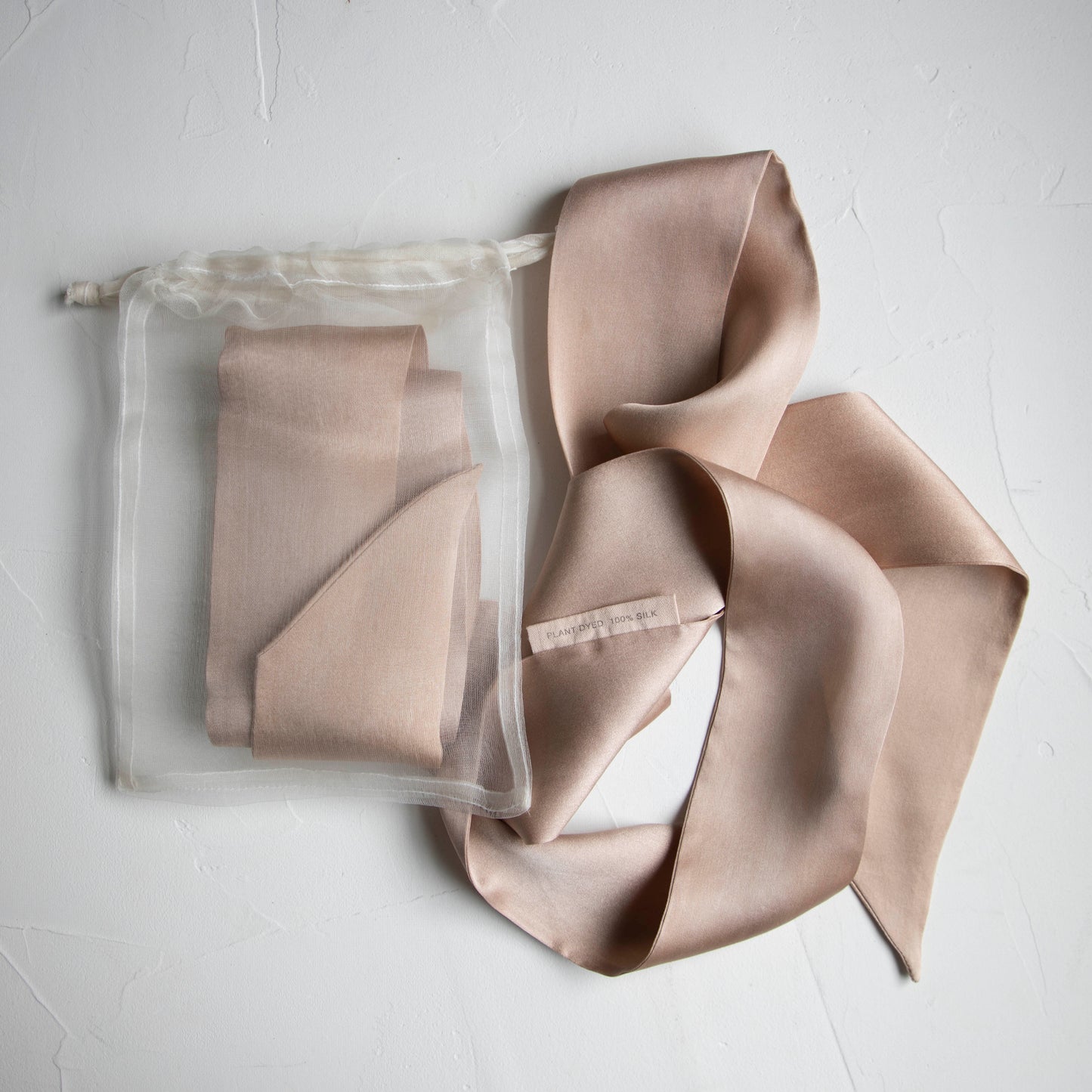 Plant Dyed Silk Twilly / Blush + Hellebore